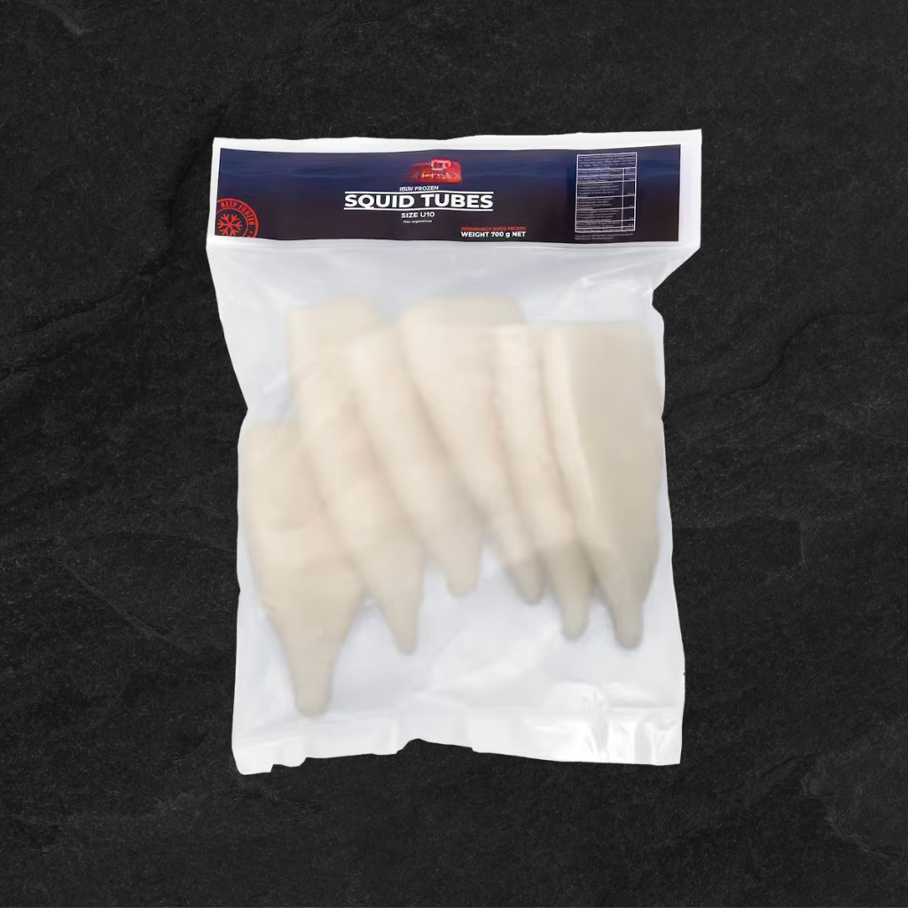 Šaldytos kalmarų filė tūbos,be odos, valytos, U5, 30% glazūros,1 kg - Image 2