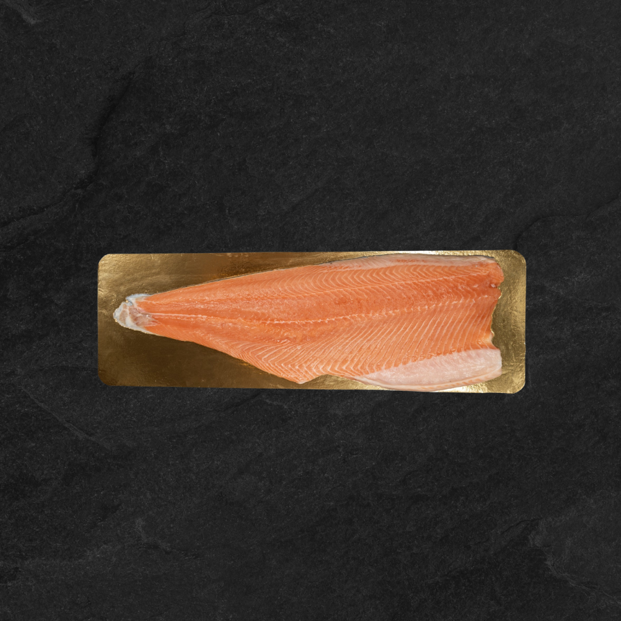 Frozen Salmon Fillet Skin-on, C-trim, (ON a tray, vacuumed) 0,7 - 1 kg, ~10kg box (CL)